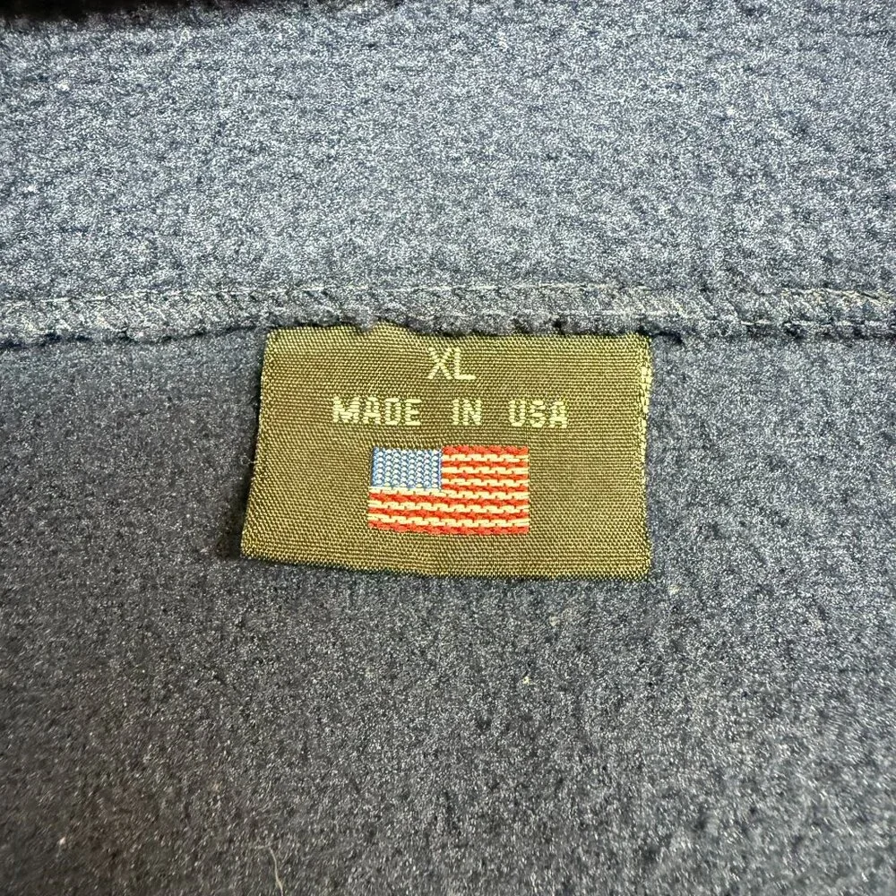 ✅ Mens XL Olympics USA Embroidered Logo Full Zip Fleece Jacket Navy Made In USA - Picture 2 of 8